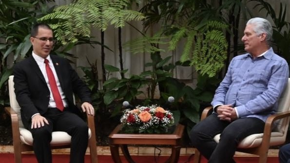 President Díaz-Canel meets with ALBA-TCP Executive Secretary Jorge Arreaza
